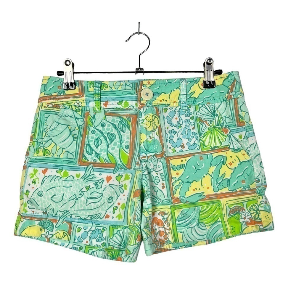 Lilly Pulitzer‎ Callahan Just Add Lemon Patchwork Shorts 0